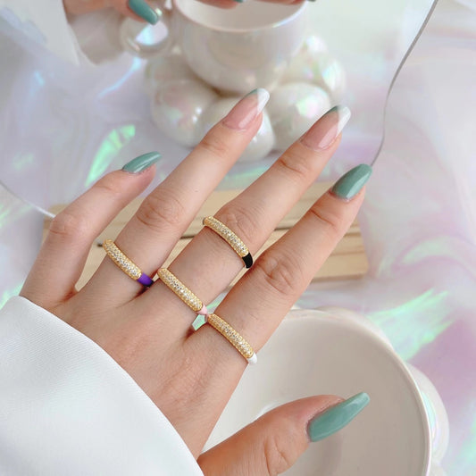 Anelli a Fascia Rosa Argento di Cucciola Gioielli