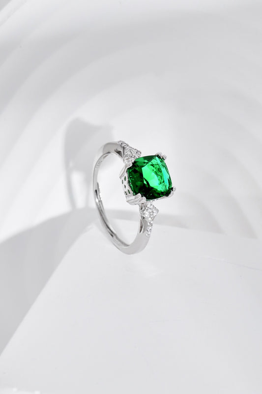 Anello Coco Pietra Verde in argento Cucciola