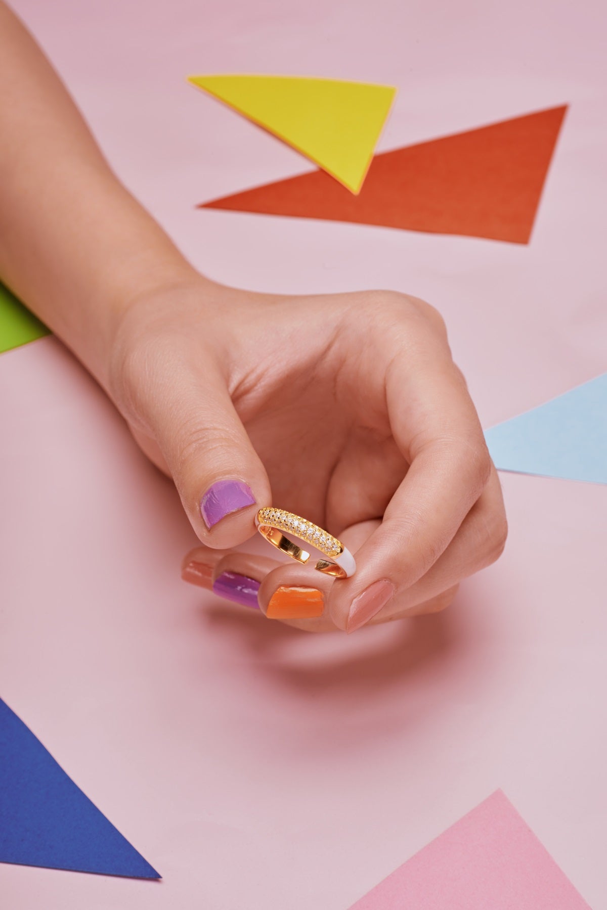 Anello a fascia Bianca Argento