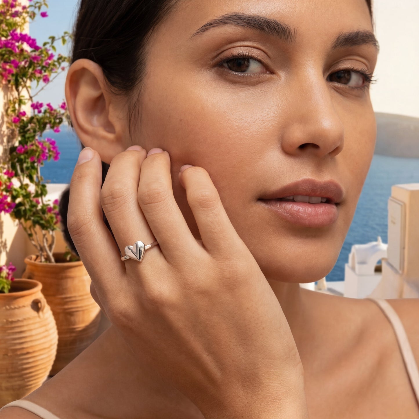 Anello cuore specchiato Argento