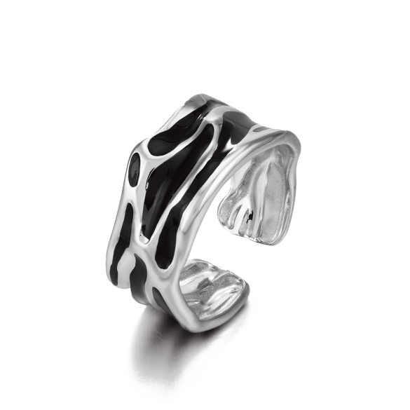 anello Vulcano in acciaio di Cucciola Gioielli