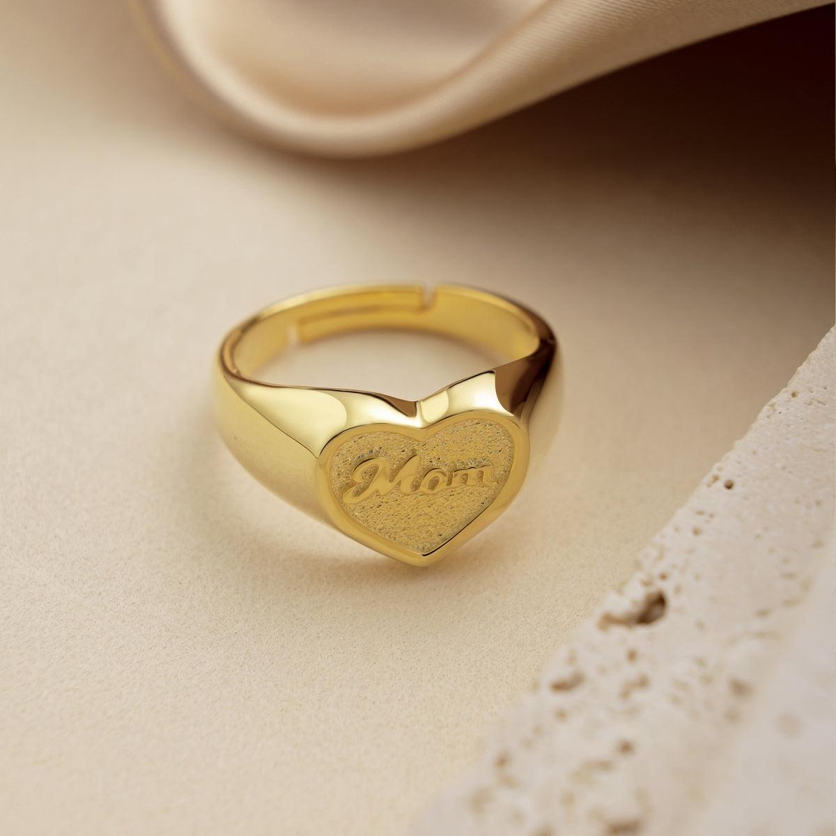 anello cuore mamma in argento