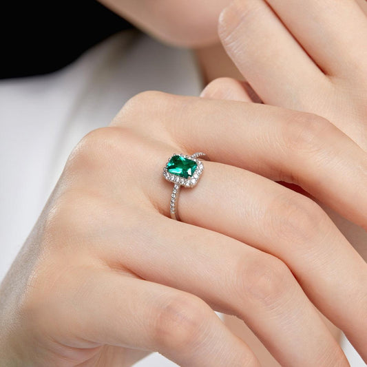 Anello pietra Verde in argento