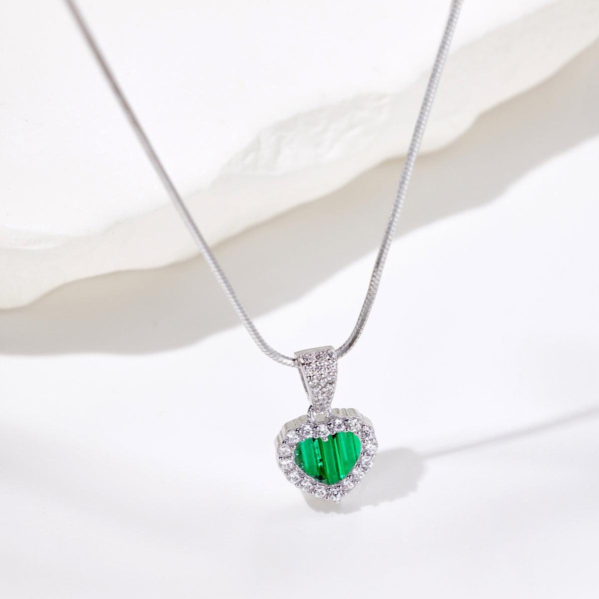 Collana argento 925 Cuore Verde Calipso Cucciola