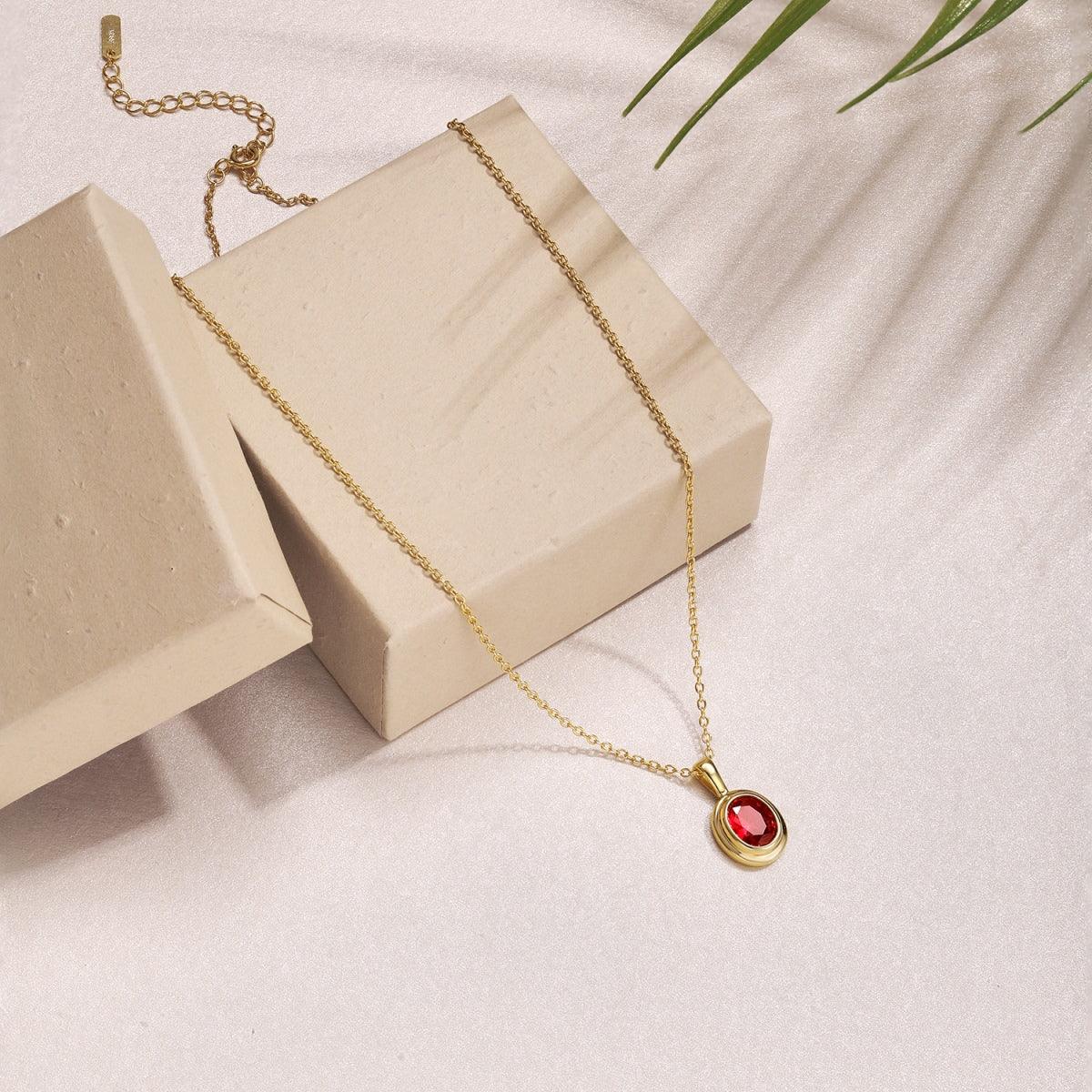 collana fuoco pietra rossa e argento Cucciola Gioielli