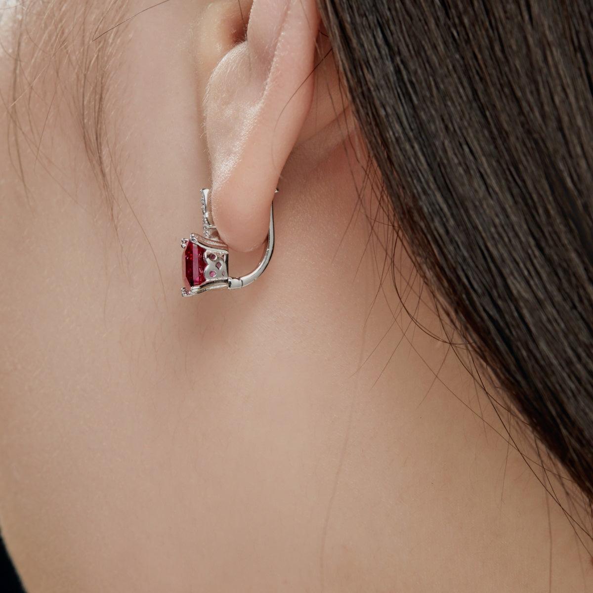 Orecchini in Argento Pietra Rossa senza nickel