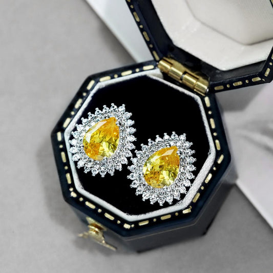 orecchini donna pietra gialla cucciola gioielli