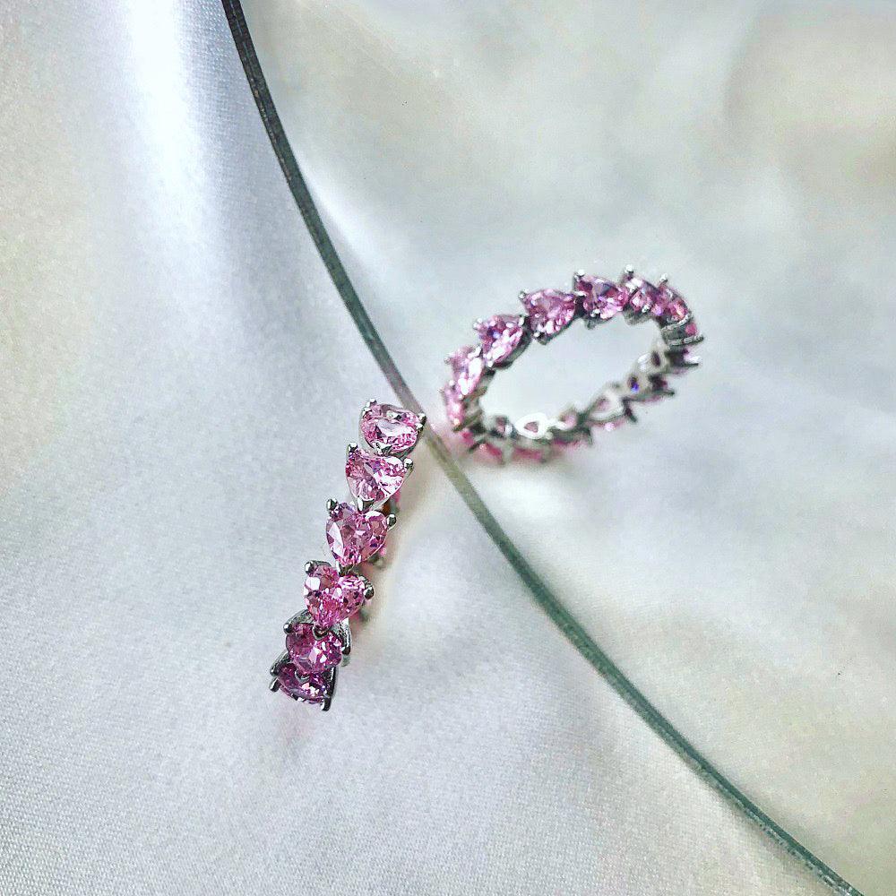 anello_cuori_rosa_in_Argento_925 - cucciolagioielli