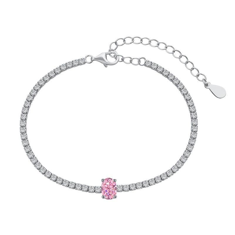 bracciale_donna_tennis_rosa_in_argento - cucciolagioielli