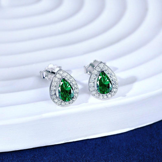 orecchini_a_goccia_verde_in_argento - cucciolagioielli