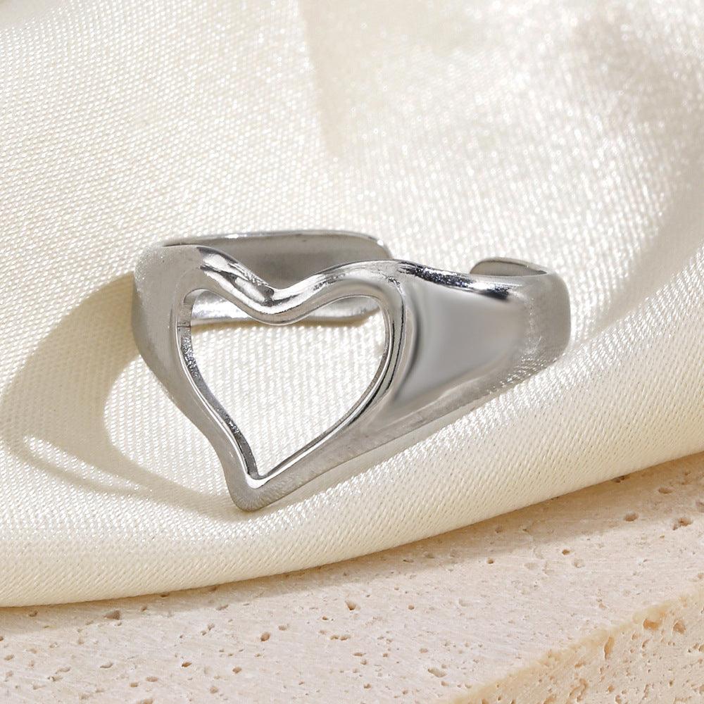 Anello Cuore Acciaio (argento)