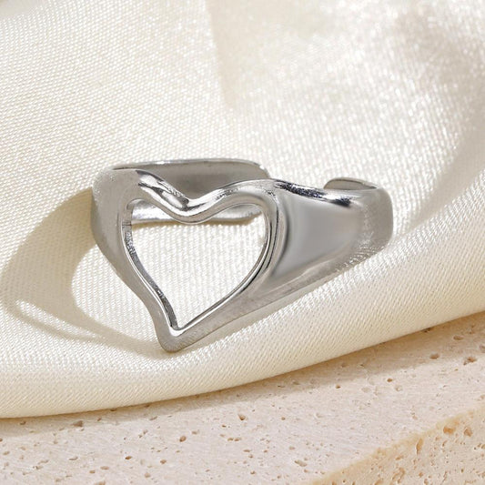 Anello Cuore Acciaio (argento)