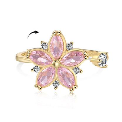 Anello_Azalea_placcato_in_argento_925_fronte - cucciolagioielli