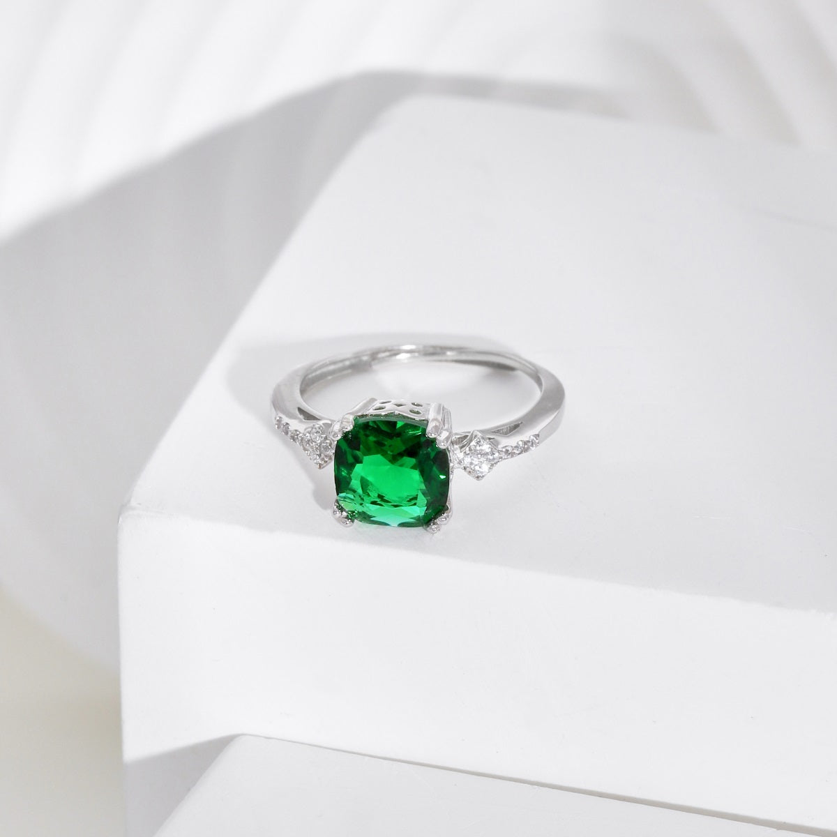 Anello Coco Pietra Verde argento