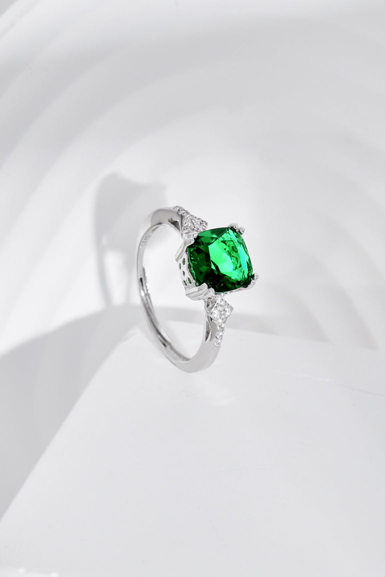 Anello Coco Pietra Verde in argento