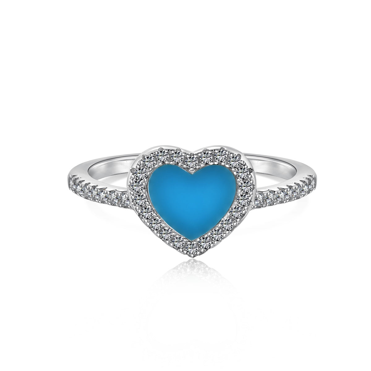 Anello Cuore Pietra Blu