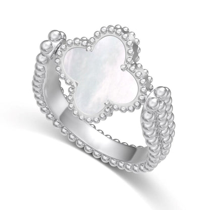 Anello Donna in Argento Quadrifoglio Madreperla