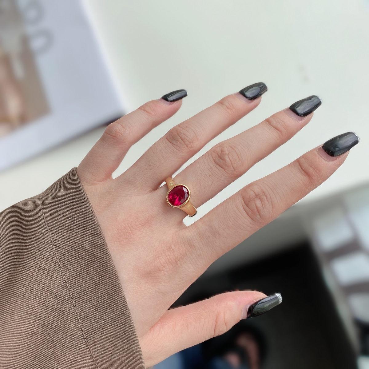 Anello_Fuoco_Argento_925_placcato_oro - cucciolagioielli