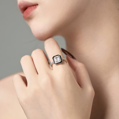 Anello Pietra Nera Argento