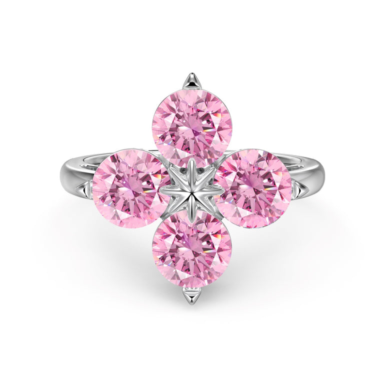 Anello Quadrifoglio Rosa