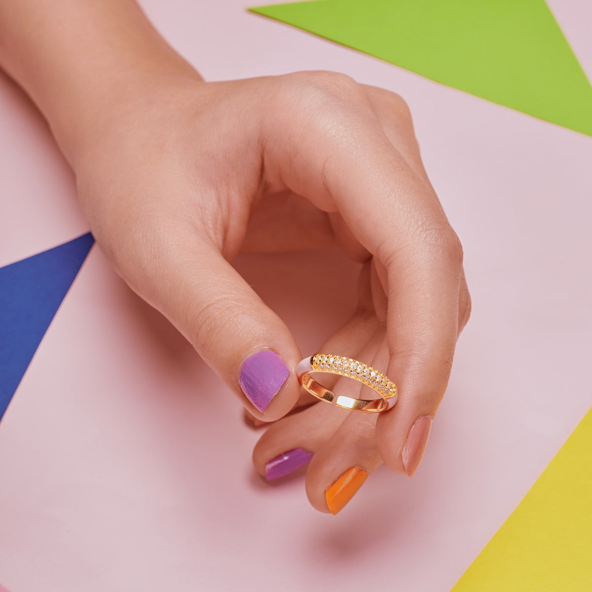 Anello a Fascia Rosa Cucciola Gioielli