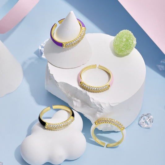 Anello a fascia Bianca argento