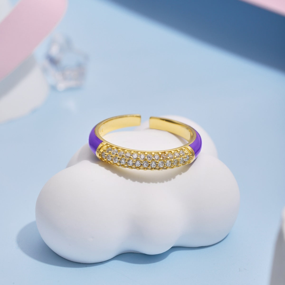 Anello a fascia Viola in argento