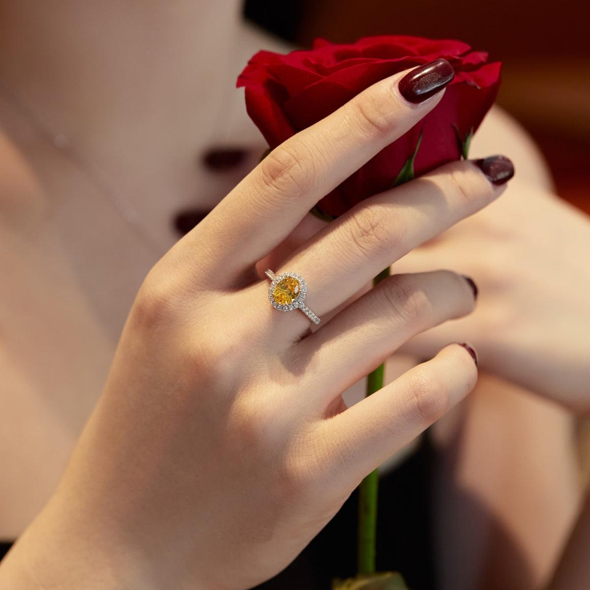 Anelli in Argento Soleil pietra gialla di Cucciola