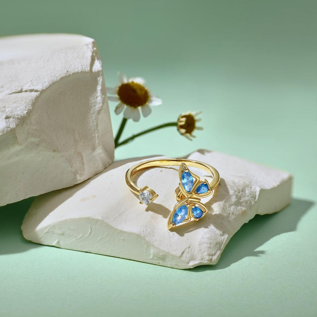 Anello_in_argento_Farfalla_Oro - cucciolagioielli