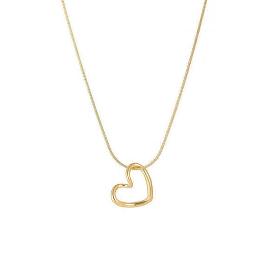 Collana Cuore Pendente in Acciaio oro