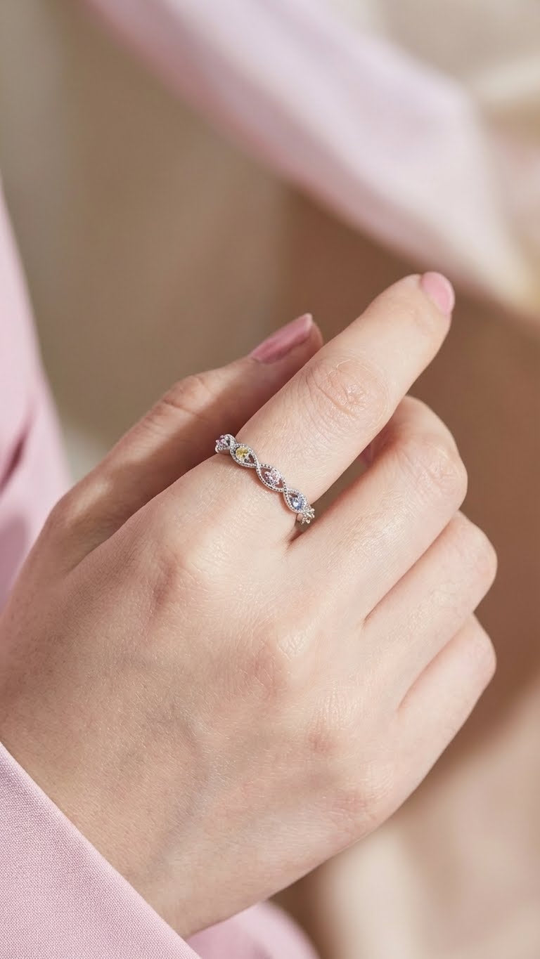 Anello Crown Rainbow Argento
