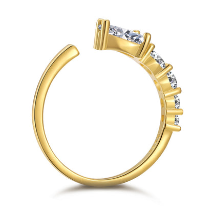 Anello Cometa Argento Placcato Oro