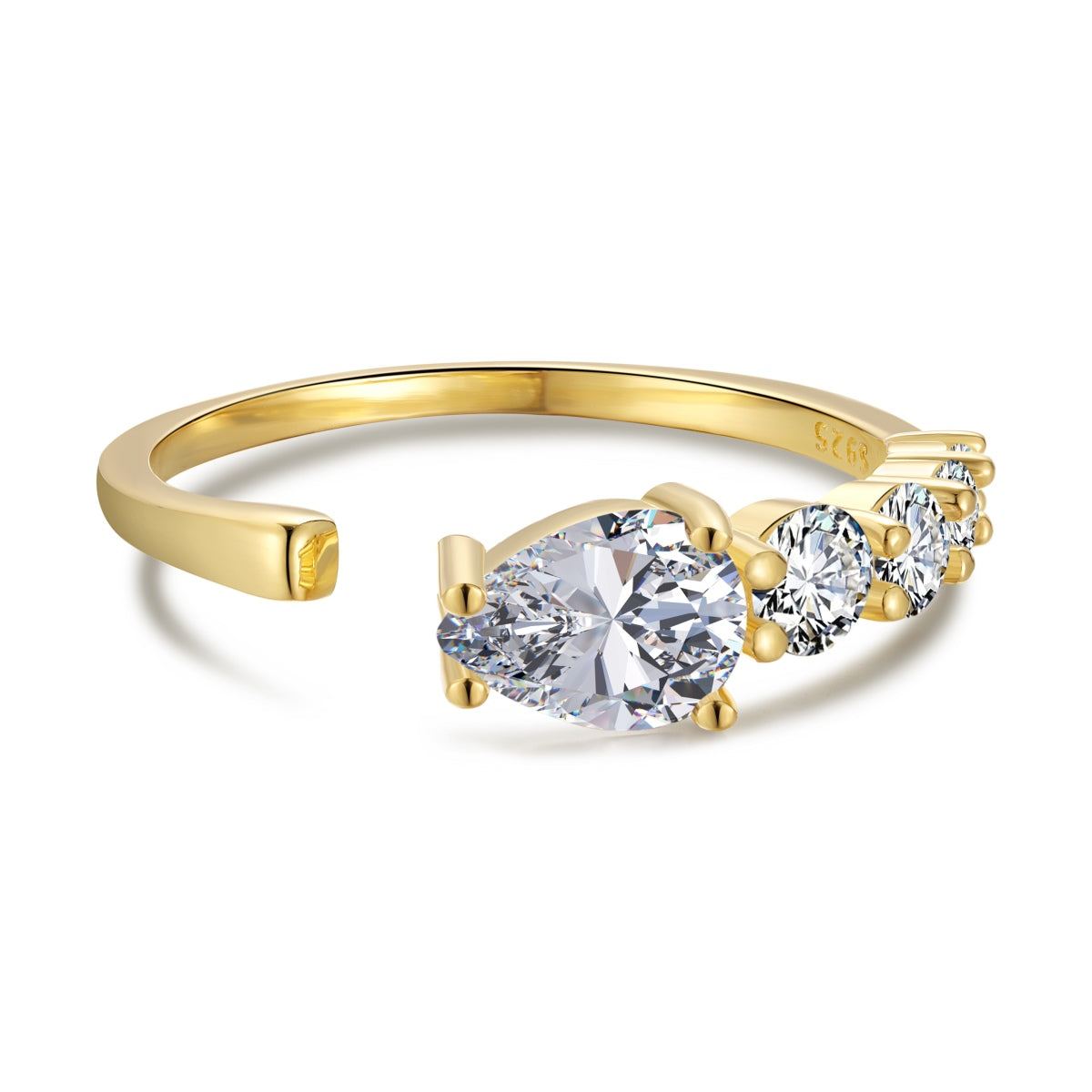 Anello Cometa Argento Placcato Oro