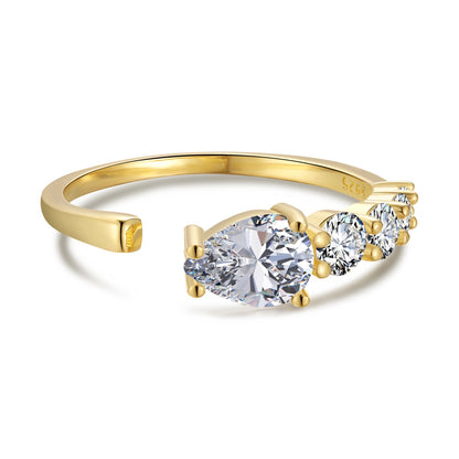Anello Cometa Argento Placcato Oro