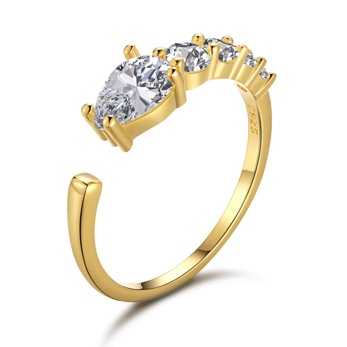 Anello Cometa Argento Placcato Oro