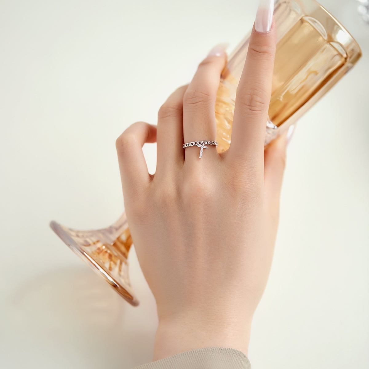 Anello Lettera T Argento