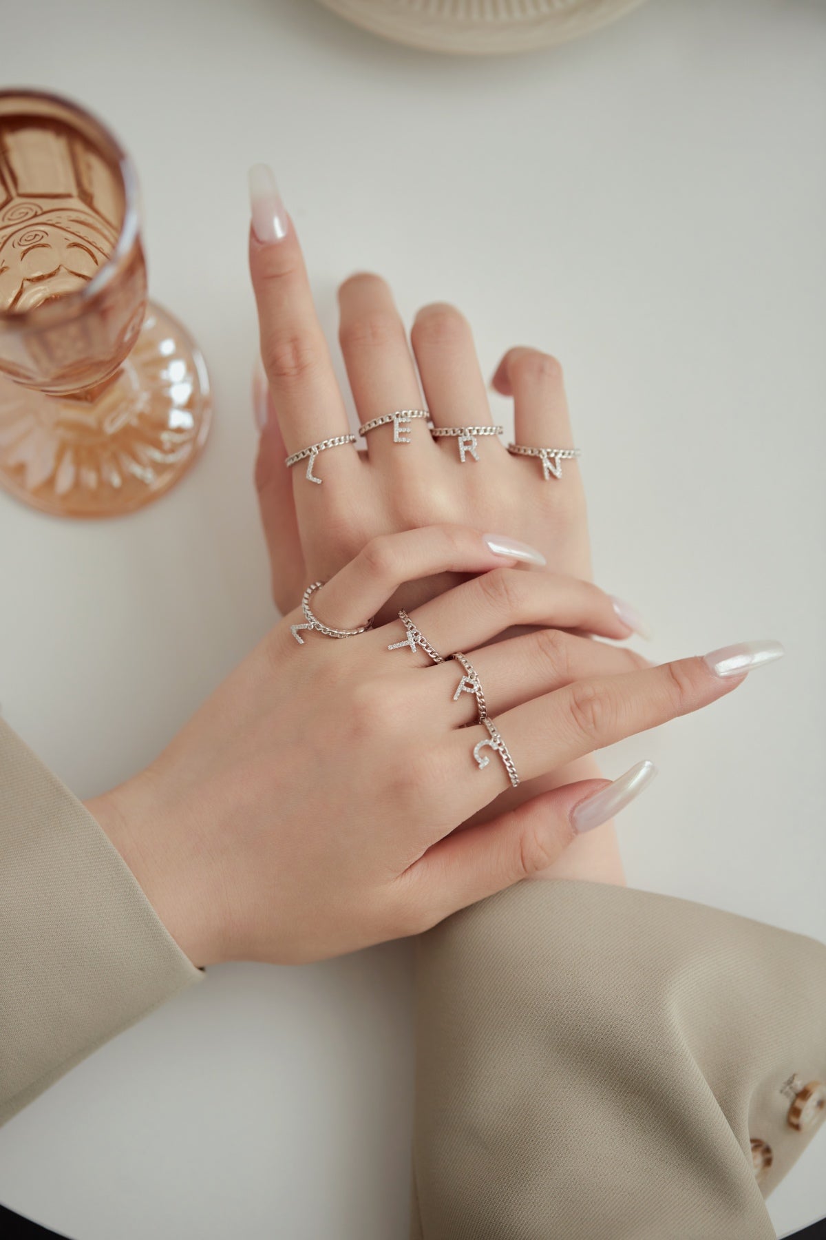 Anello Lettera T Argento