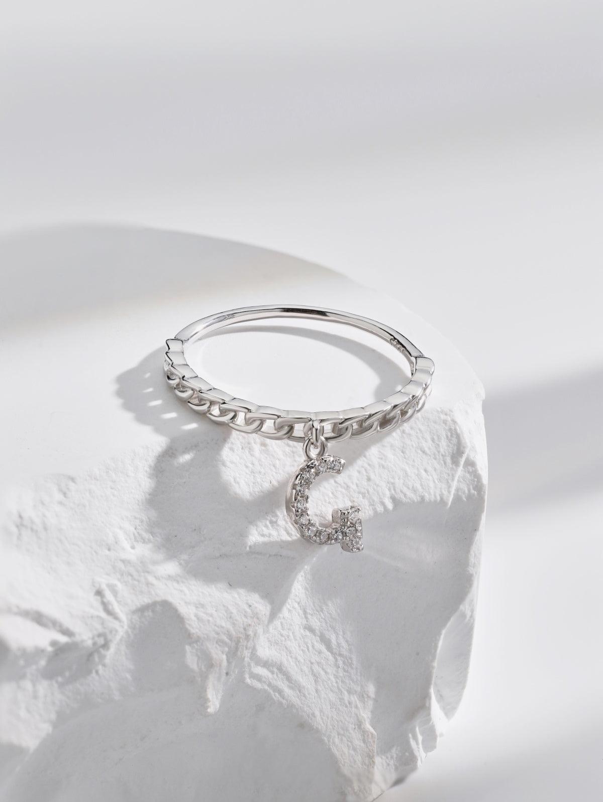 Anello Lettera G Argento