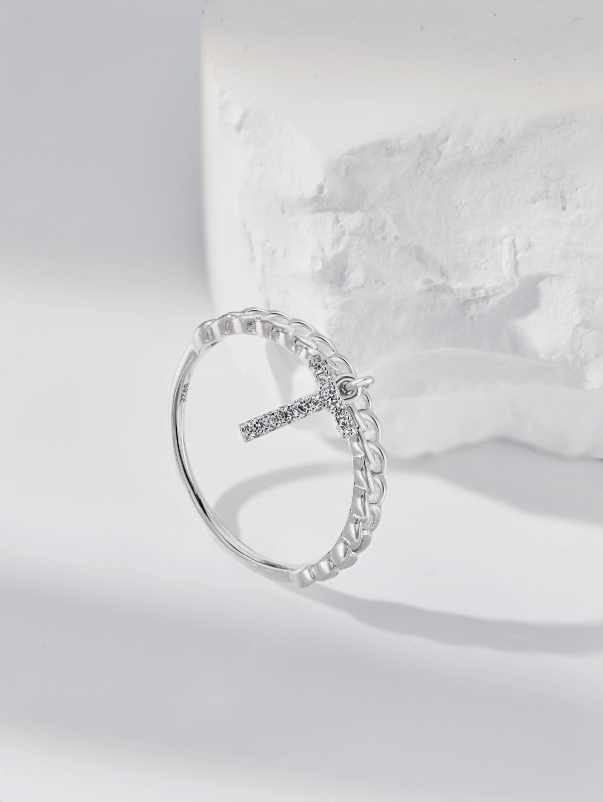 Anello Lettera T Argento