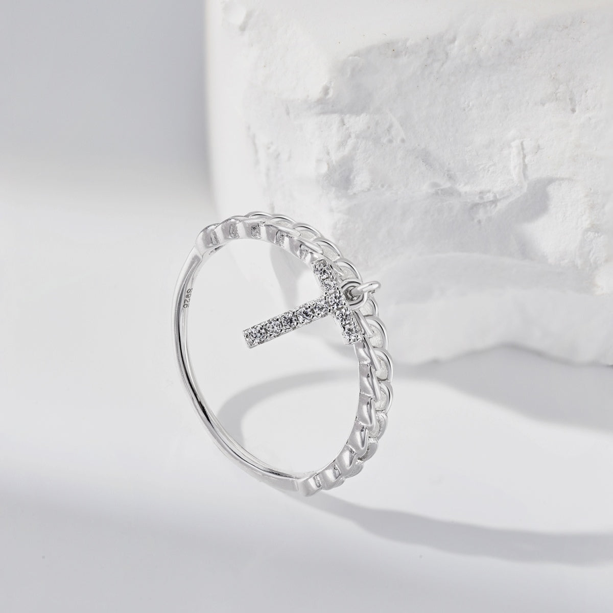 Anello Lettera T Argento