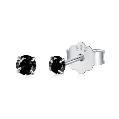 Orecchini punto luce nero in argento | Cucciola Gioielli