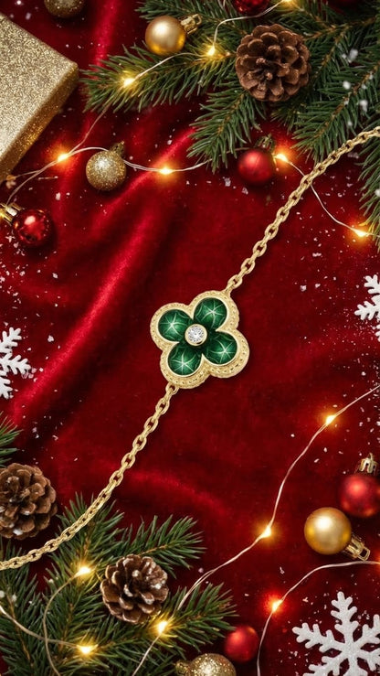 Bracciale Quadrifoglio Verde Argento