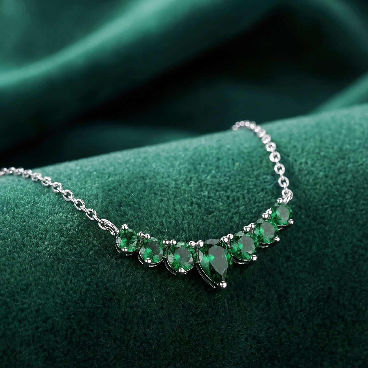 Collana Pietra Verde in Argento