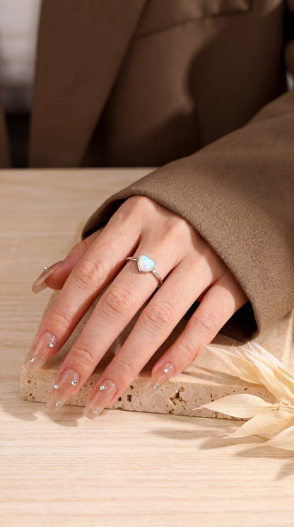 Anello cuore di perla Argento