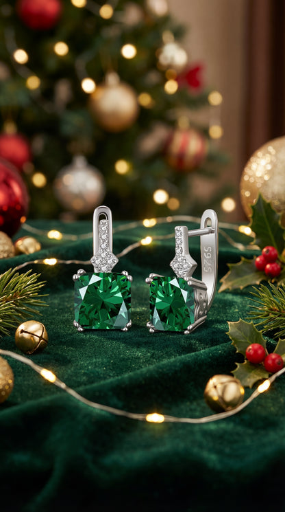Orecchini Pietra Verde Argento
