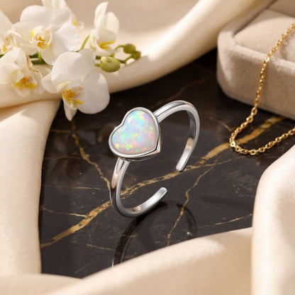 Anello cuore di perla Argento