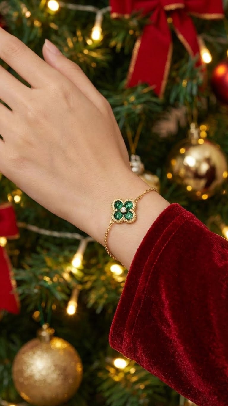 Bracciale Quadrifoglio Verde Argento