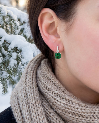 Orecchini Pietra Verde Argento