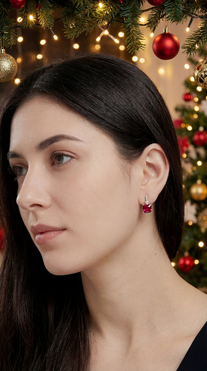 Orecchini Coco Pietra Rossa Argento