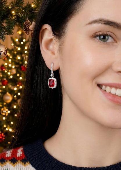 Orecchini Notti Pietra Rossa Argento